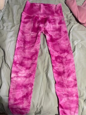 Free People Pink Tie-Dye High-Waist Leggings